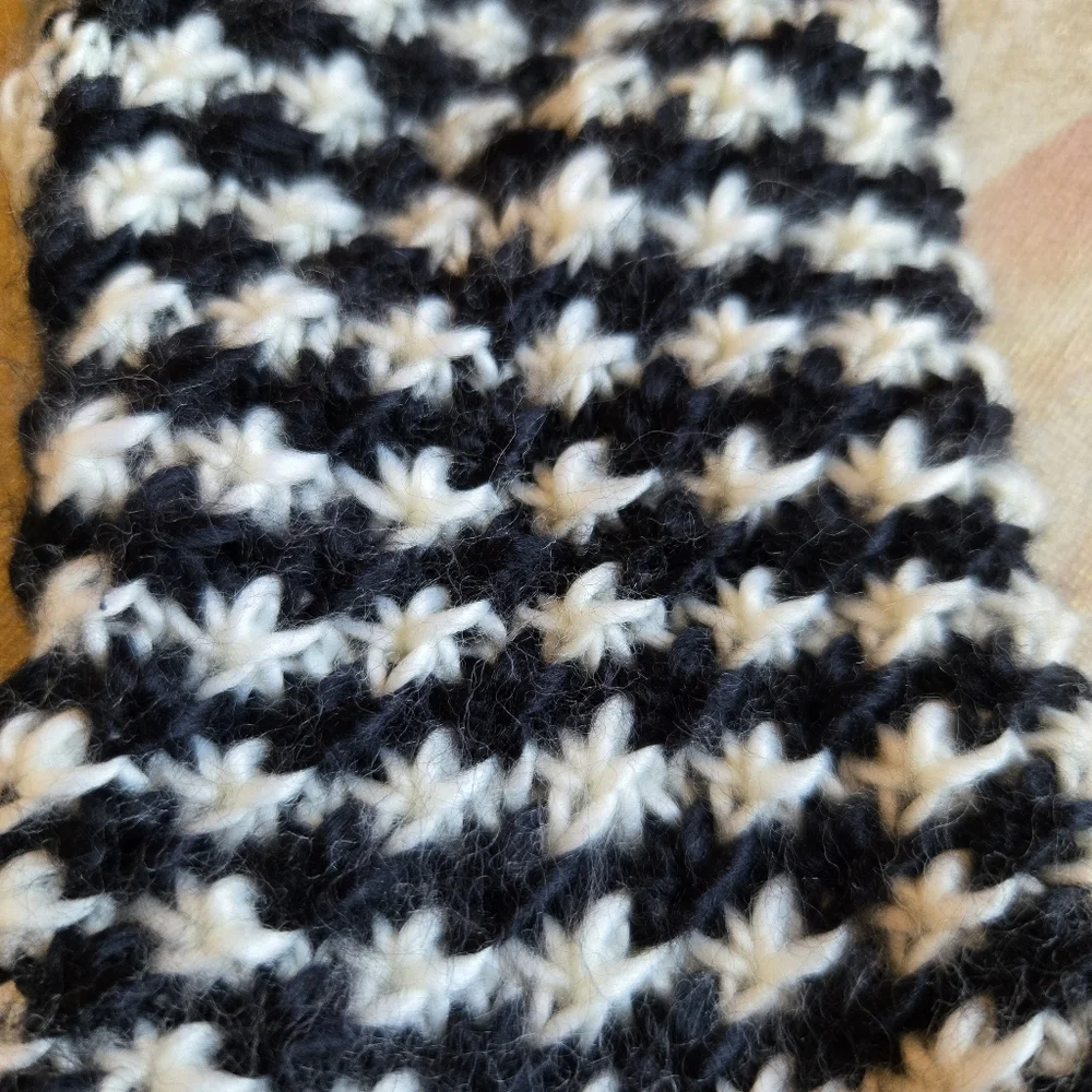 3/$25 Liz Claiborne Winter Knit Mittens Black White One Size